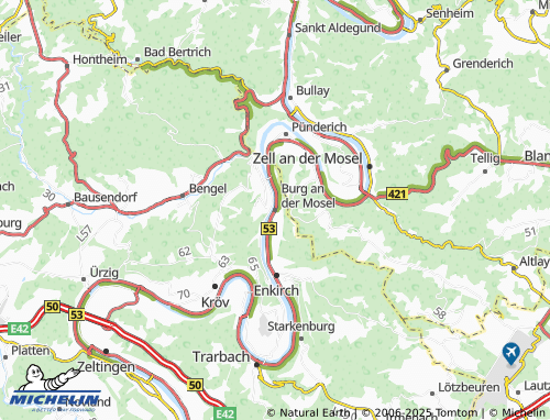 MICHELIN Burg an der Mosel map - ViaMichelin