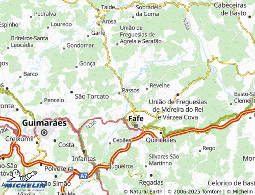 MICHELIN Ribeiro Lobo map - ViaMichelin
