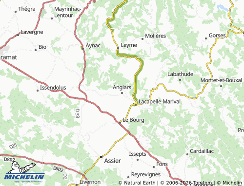 Mappa MICHELIN Anglars - ViaMichelin