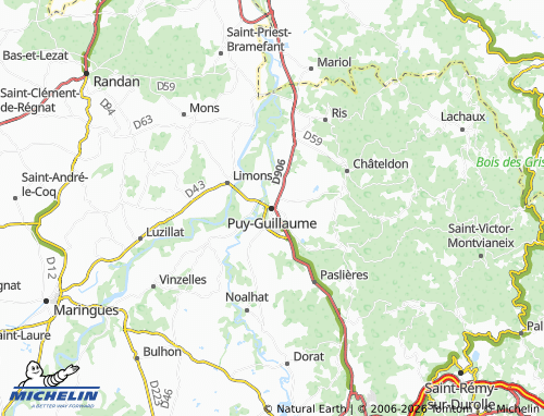 Carte MICHELIN Puy-Guillaume - ViaMichelin