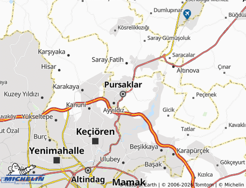 MICHELIN Pursaklar map - ViaMichelin