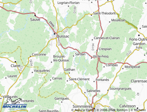 MICHELIN Sardan map - ViaMichelin