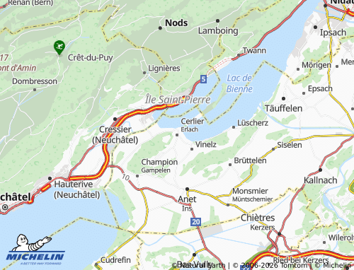 MICHELIN Erlach map - ViaMichelin