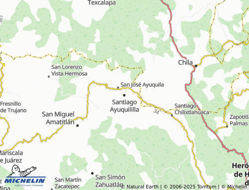 MICHELIN Santiago Ayuquililla map - ViaMichelin