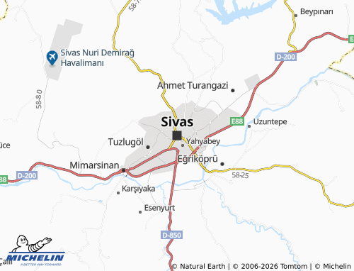 Mapa MICHELIN Sivas - ViaMichelin