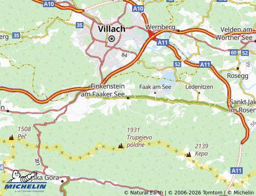 Kaart MICHELIN Finkenstein am Faaker See - ViaMichelin