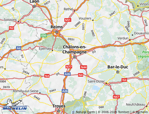 MICHELIN-Landkarte Marne - ViaMichelin