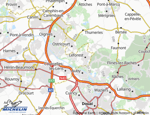 MICHELIN Évin-Malmaison map - ViaMichelin