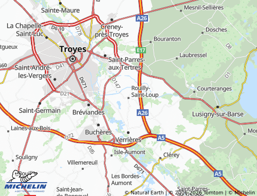 Carte MICHELIN Rouilly-Saint-Loup - ViaMichelin