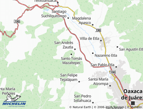Mapa MICHELIN Santo Tomás Mazaltepec - ViaMichelin