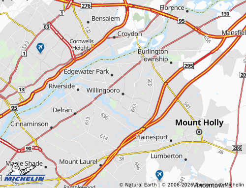 Carte MICHELIN Willingboro - ViaMichelin