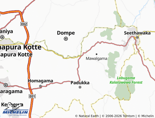 Mappa MICHELIN Hanwella Town - ViaMichelin