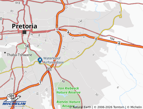 Mapa MICHELIN Garsfontein - ViaMichelin