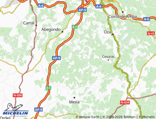 MICHELIN-Landkarte O Monte - ViaMichelin