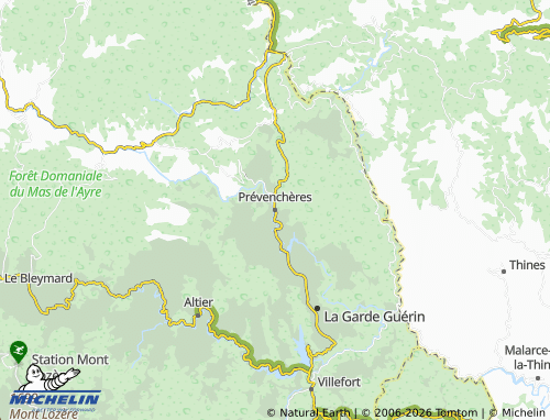 MICHELIN Prévenchères map - ViaMichelin