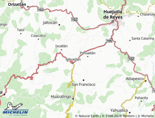 Carte MICHELIN La Garita Tehuetlán - ViaMichelin
