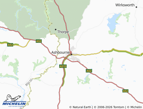 Carte MICHELIN Ashbourne - ViaMichelin