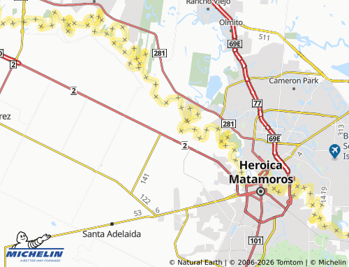 Mapa MICHELIN Cordillera - ViaMichelin