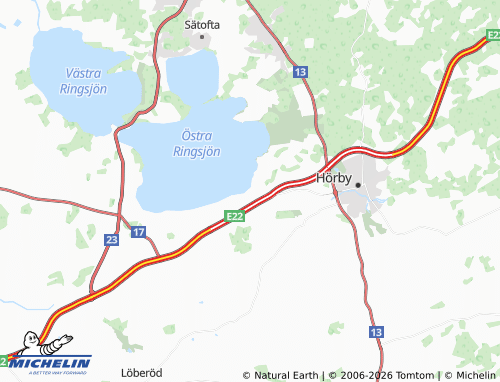 Carte MICHELIN Hörby Ringsjöstrand - ViaMichelin
