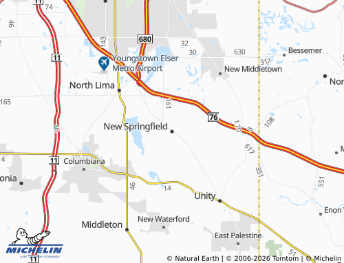 Mapa MICHELIN New Springfield - ViaMichelin