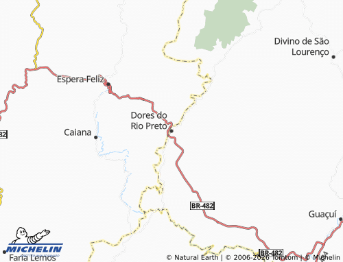 Mapa MICHELIN Dores do Rio Preto - ViaMichelin