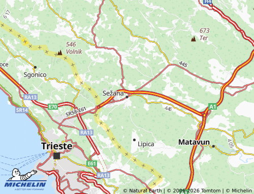 Kaart MICHELIN Sežana - ViaMichelin