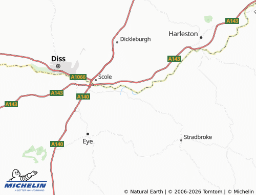 Carte MICHELIN Hoxne - ViaMichelin