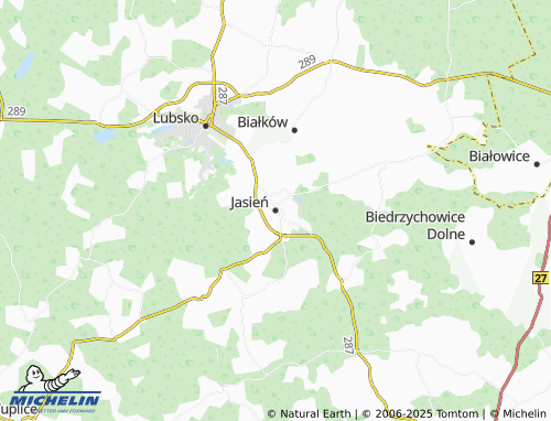 MICHELIN Jasień map - ViaMichelin