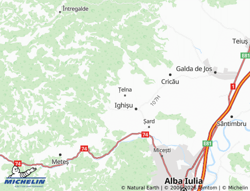 Mapa MICHELIN Țelna - ViaMichelin
