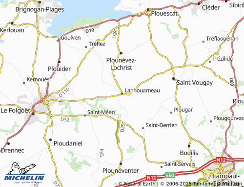 MICHELIN Lanhouarneau map - ViaMichelin