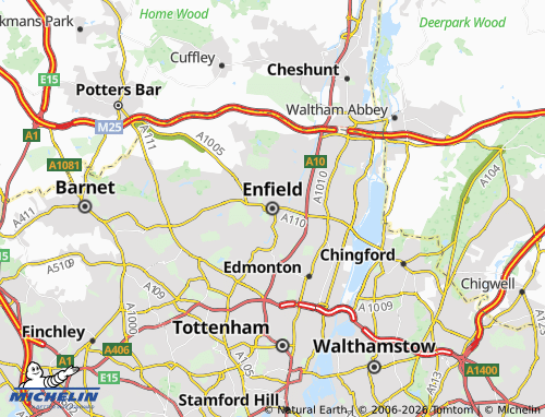 Mapa MICHELIN Enfield - ViaMichelin