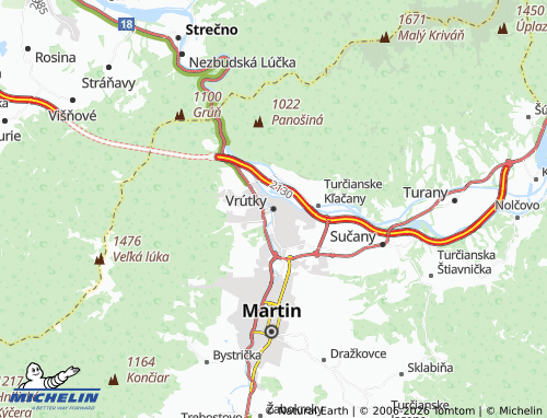 MICHELIN Vrútky map - ViaMichelin
