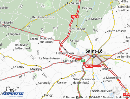 MICHELIN Hébécrevon map - ViaMichelin
