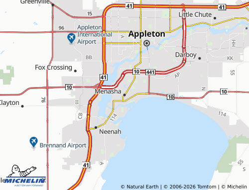 Mappa MICHELIN Menasha - ViaMichelin