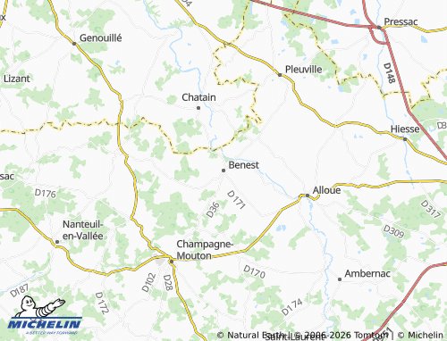 Mapa MICHELIN Benest - ViaMichelin