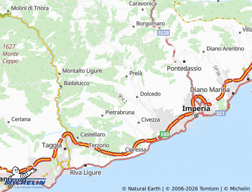 MICHELIN Bellissimi map - ViaMichelin