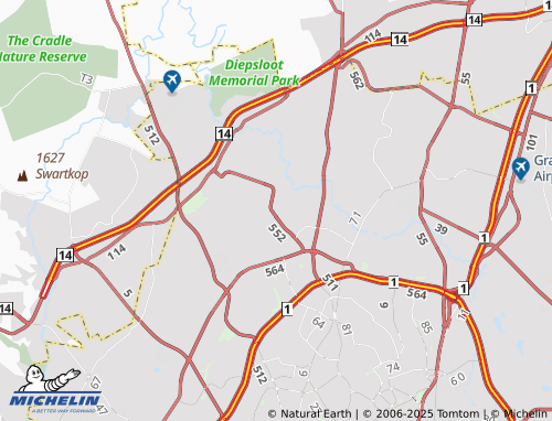 Kaart MICHELIN Broadacres Extension 25 - ViaMichelin