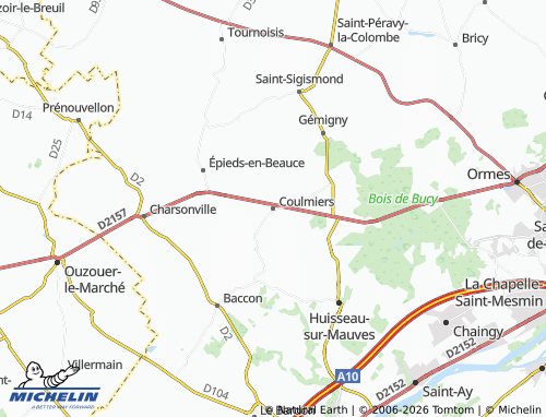 MICHELIN Coulmiers map - ViaMichelin