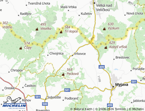 Kaart MICHELIN Vrbovce - ViaMichelin