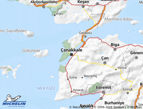 MICHELIN-Landkarte Çanakkale - ViaMichelin