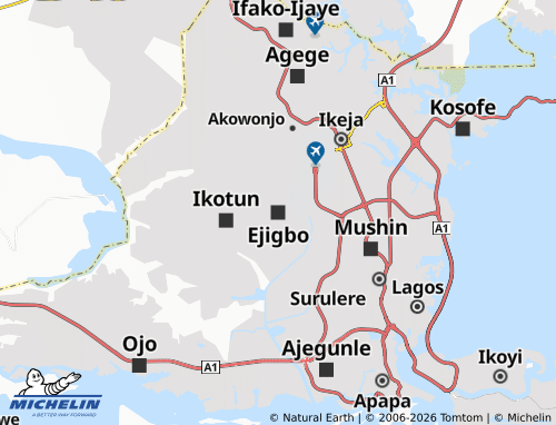 Mappa MICHELIN Ejigbo - ViaMichelin