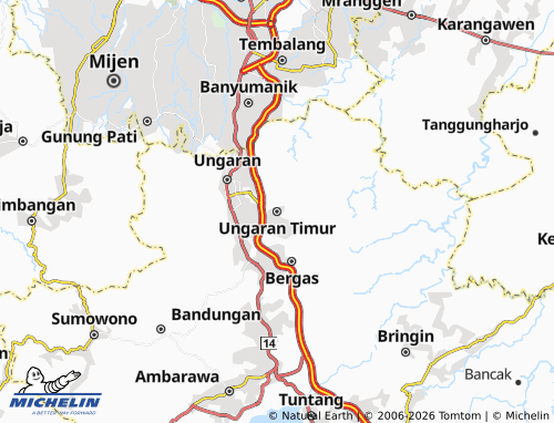 MICHELIN Ungaran Timur map - ViaMichelin