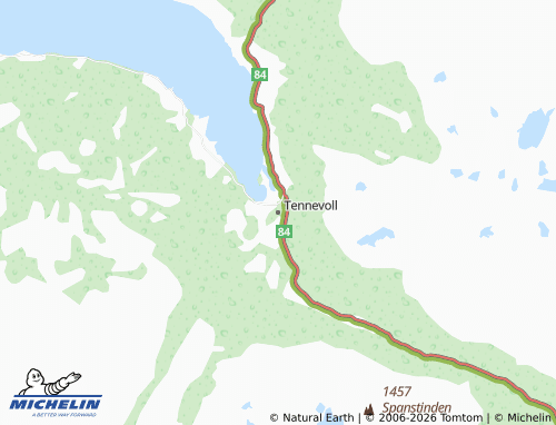 MICHELIN Tennevoll map - ViaMichelin