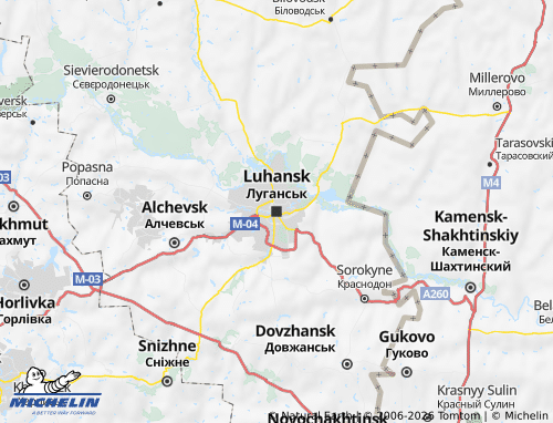 Carte MICHELIN Oblast de Louhansk - ViaMichelin