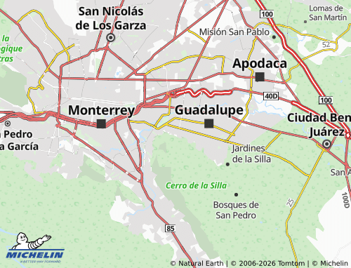 MICHELIN-Landkarte Jardines de Tolteca - ViaMichelin