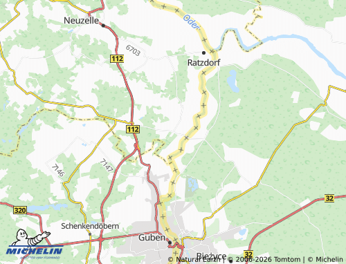 MICHELIN Coschen map - ViaMichelin