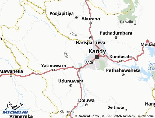 Kaart MICHELIN Gannoruwa Central - ViaMichelin