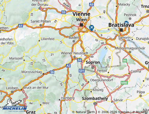 MICHELIN Wiener Neustadt map - ViaMichelin