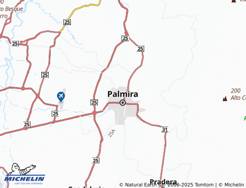 Carte MICHELIN Universidad del Valle Sede Palmira - ViaMichelin
