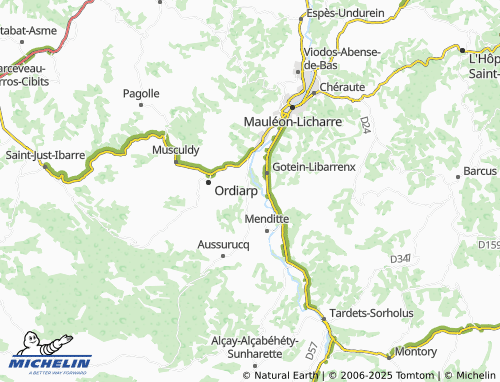 Carte MICHELIN Idaux-Mendy - ViaMichelin